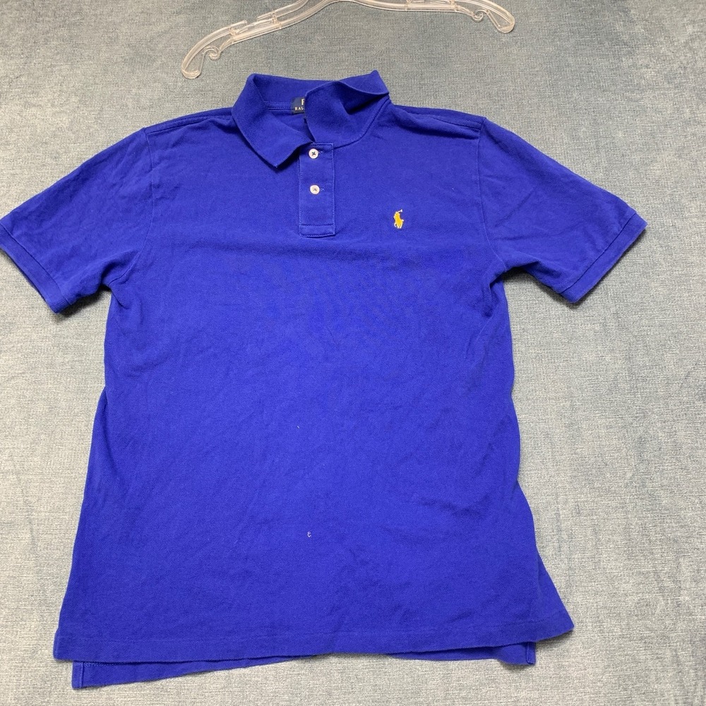 Polo Ralph Lauren Polo Shirt Boys XL 18-20 Blue Pony Logo Side Slit Sportswear